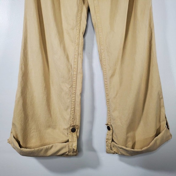 J. Crew City Fit Tie Waist Rolled Cuff Wide Leg Pants Khaki Size 2 - Picture 3 of 11